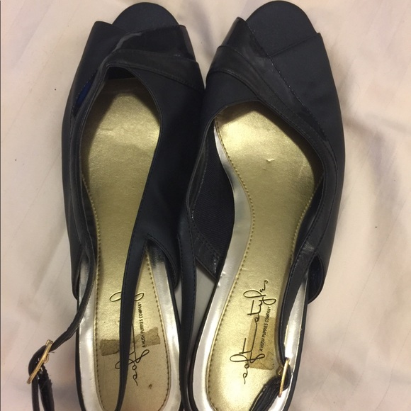 Navy Blue Dressy Slingback Shoes - Picture 1 of 6